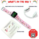 Potty Training Count Down Timer Watch with Lights and Music - Rechargeable, Princess Pink Band Engaging Pattern, Potty Training Watch Pink - (No Vibration and Alarm Mode)