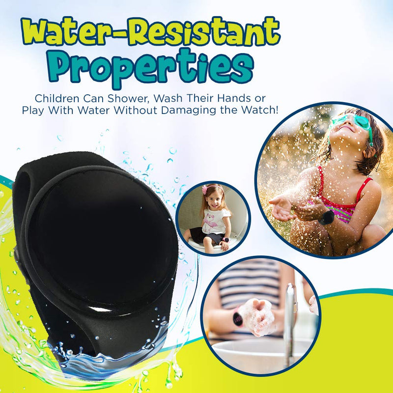 Kidnovations Premium Potty Training Watch - Toilet Training Timer - Rechargeable Water Resistant Digital Watch Reminder to Go Potty Vibrates and Plays Music Keeps Your Child Entertained at Potty Time Blue