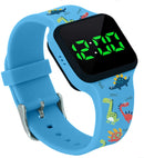 Potty Training Timer Watch with Flashing Lights and Music Tones - Water Resistant, Rechargeable, Dinosaur Pattern Colorful Band, Discreet, Smart Sensor, Potty Training Watch
