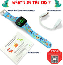 Potty Training Timer Watch with Flashing Lights and Music Tones - Water Resistant, Rechargeable, Dinosaur Pattern Colorful Band, Discreet, Smart Sensor, Potty Training Watch